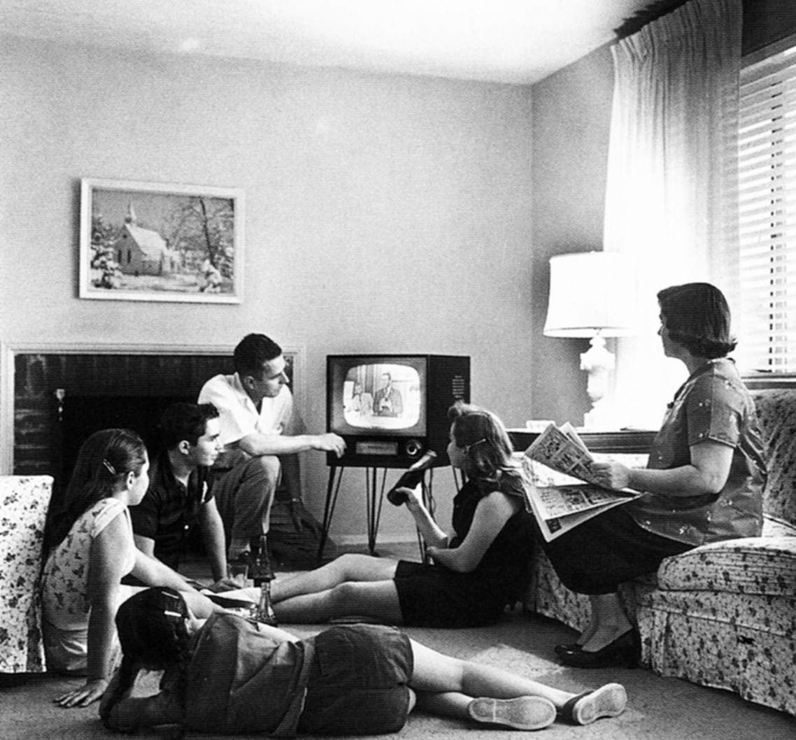 American family watching TV, 1950s American family watching TV, 1950s